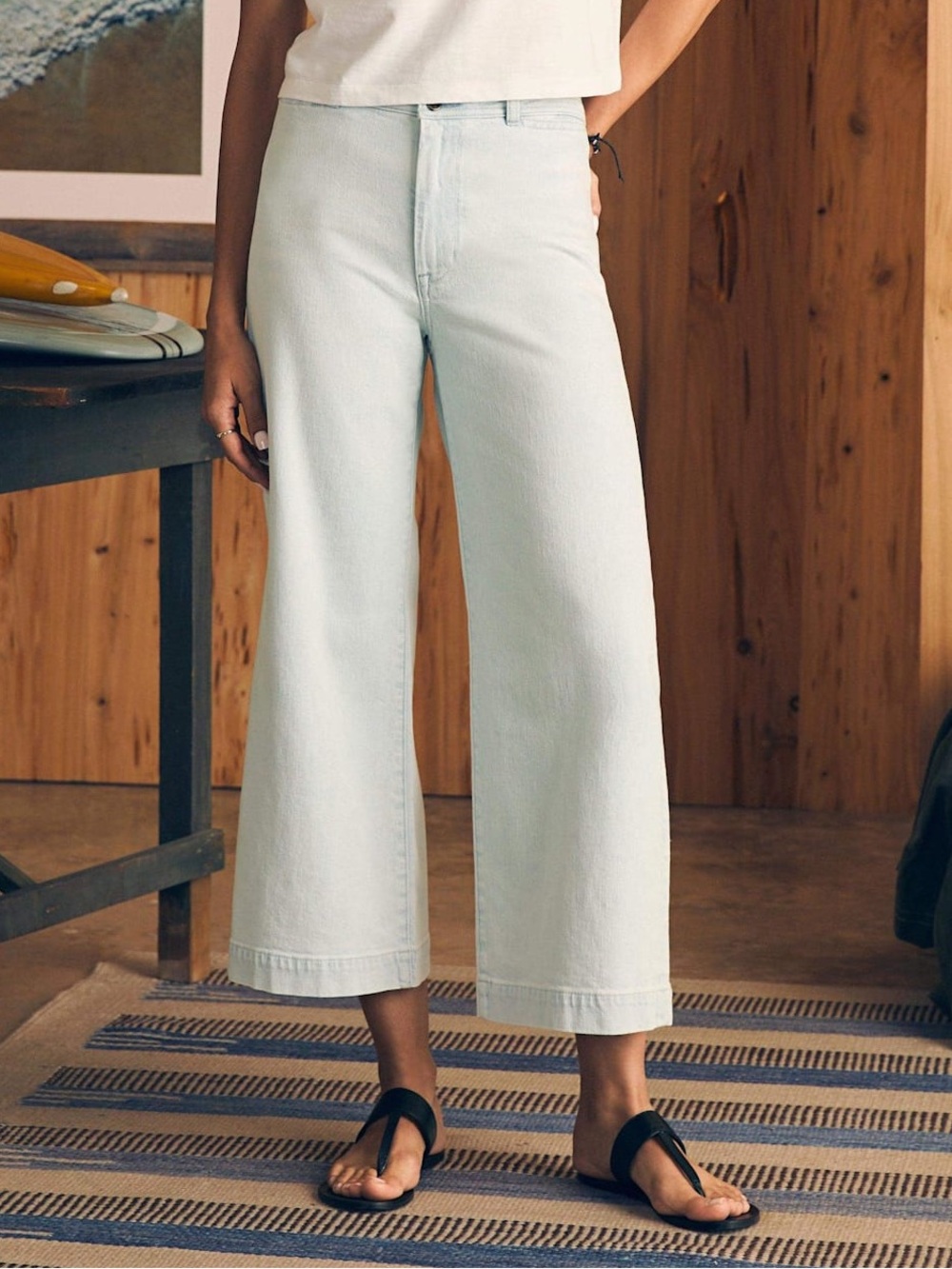 FAHERTY Harbor Crop Jean - Ocean Mist Wash